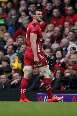 140315 - Wales v Ireland - RBS 6 Nations - Sam Warburton of Wales is shown a yellow card