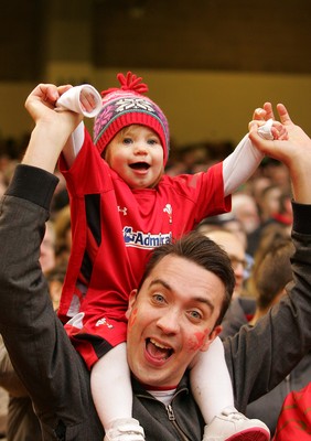 140315 - Wales v Ireland - RBS 6 Nations -Fans of Wales during the game