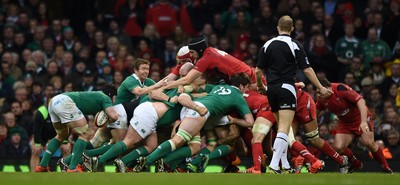 140315 - Wales v Ireland - RBS Six Nations - Sean O’Brien of Ireland with the ball at the back of a maul