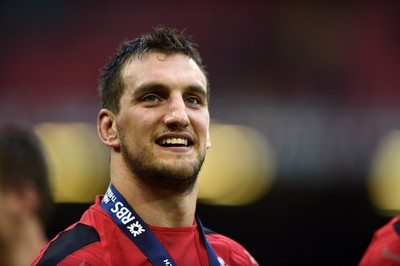 140315 - Wales v Ireland - RBS Six Nations - Sam Warburton of Wales celebrates victory and his man of the match award