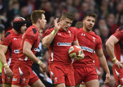 140315 - Wales v Ireland - RBS Six Nations - Wales  Scott Williams celebrates his try