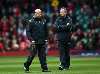 140315 - Wales v Ireland - RBS Six Nations - Shaun Edwards and Rob Howley