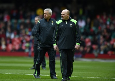 140315 - Wales v Ireland - RBS Six Nations - Warren Gatland and Neil Jenkins