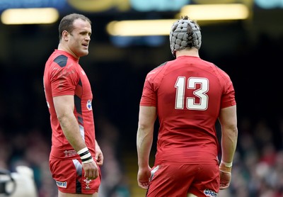 140315 - Wales v Ireland - RBS Six Nations - Jamie Roberts and Jonathan Davies of Wales