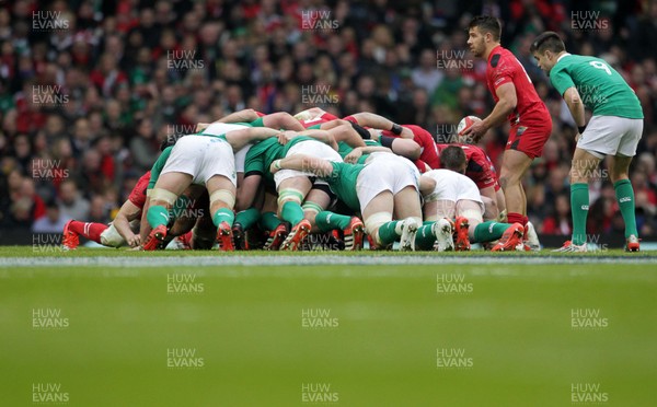 140315 - Wales v Ireland - RBS 6 Nations - Wales Scrum