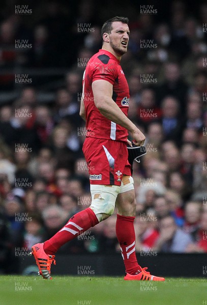 140315 - Wales v Ireland - RBS 6 Nations - Sam Warburton of Wales is shown a yellow card