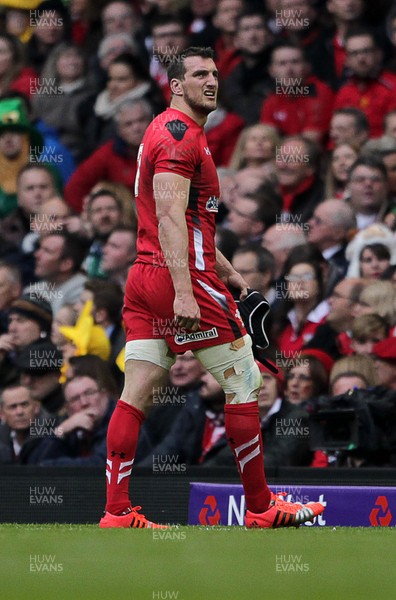 140315 - Wales v Ireland - RBS 6 Nations - Sam Warburton of Wales is shown a yellow card