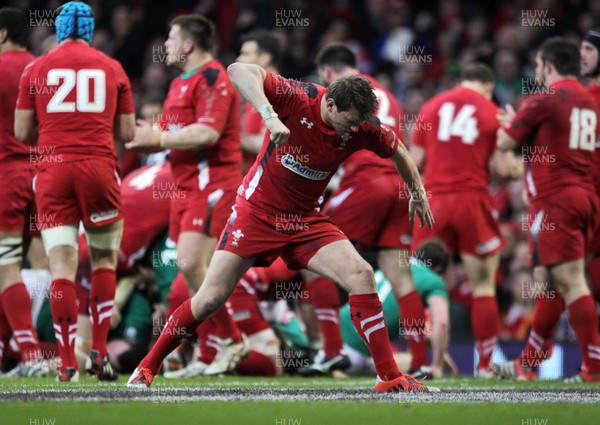 140315 - Wales v Ireland - RBS 6 Nations - Dan Biggar of Wales emotions show at the final whistle