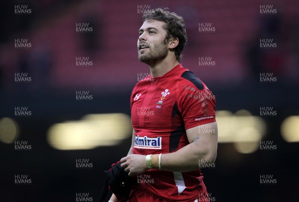 140315 - Wales v Ireland - RBS 6 Nations - Leigh Halfpenny of Wales thanks the fans