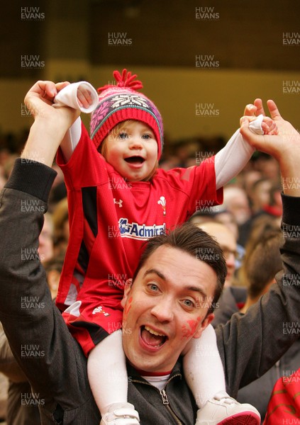 140315 - Wales v Ireland - RBS 6 Nations -Fans of Wales during the game