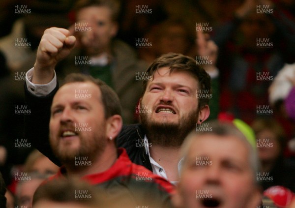 140315 - Wales v Ireland - RBS 6 Nations -Fans of Wales during the game