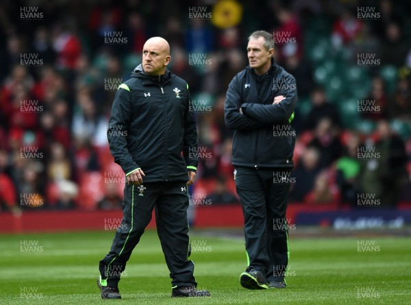 140315 - Wales v Ireland - RBS Six Nations - Shaun Edwards and Rob Howley