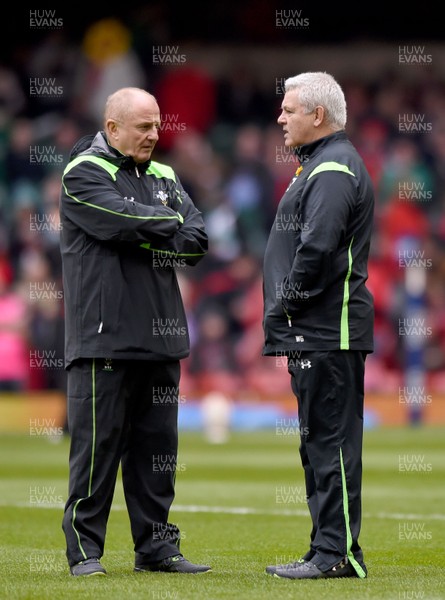 140315 - Wales v Ireland - RBS Six Nations - Alan Phillips and Warren Gatland