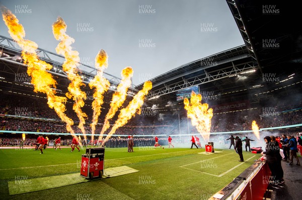 160319 - Wales v Ireland - Guinness Six Nations - Stadium Fireworks 