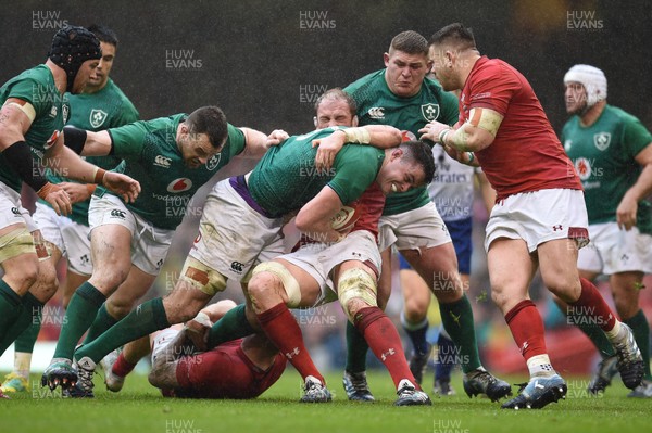 160319 - Wales v Ireland - Guinness Six Nations - James Ryan of Ireland is tackled by Alun Wyn Jones of Wales 