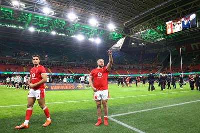 220225 - Wales v Ireland - Guinness Six Nations - Nicky Smith of Wales interacts with the crowd following the game