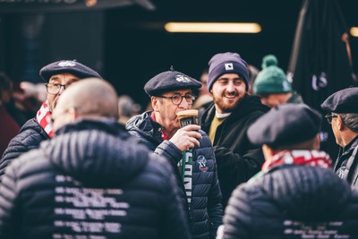 220225 - Wales v Ireland - Guinness Six Nations -  Wales fans ahead of the game