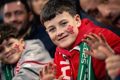 220225 - Wales v Ireland - Guinness Six Nations -  Wales fans during of the game