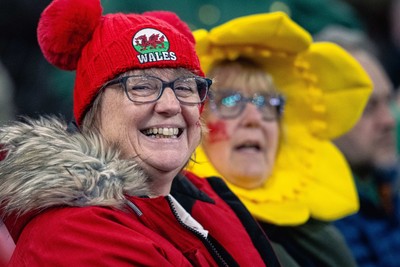 220225 - Wales v Ireland - Guinness Six Nations -  Wales fans during of the game