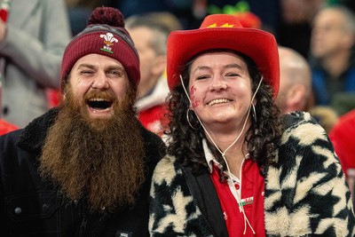 220225 - Wales v Ireland - Guinness Six Nations -  Wales fans during of the game