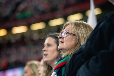 220225 - Wales v Ireland - Guinness Six Nations -  Wales fans during of the game