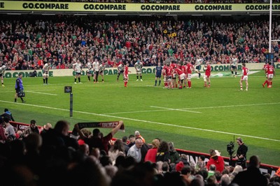 220225 - Wales v Ireland - Guinness Six Nations -  Fans eye view of the stadium during the game 