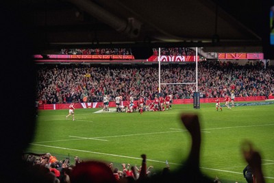 220225 - Wales v Ireland - Guinness Six Nations -  Fans eye view of the stadium during the game 