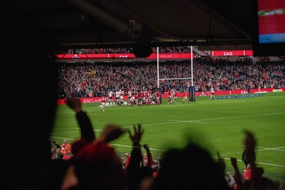 220225 - Wales v Ireland - Guinness Six Nations -  Fans eye view of the stadium during the game 