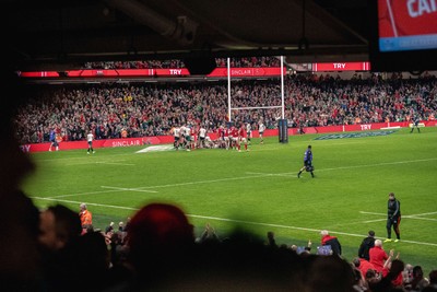 220225 - Wales v Ireland - Guinness Six Nations -  Fans eye view of the stadium during the game 