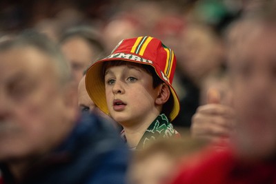 220225 - Wales v Ireland - Guinness Six Nations -  Wales fans during of the game