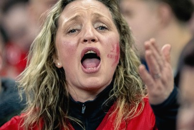 220225 - Wales v Ireland - Guinness Six Nations -  Wales fans during of the game