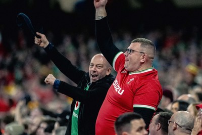 220225 - Wales v Ireland - Guinness Six Nations -  Wales fans during of the game