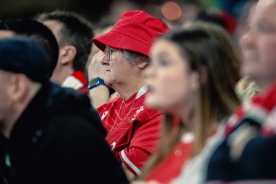 220225 - Wales v Ireland - Guinness Six Nations -  Wales fans during of the game