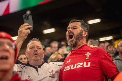 220225 - Wales v Ireland - Guinness Six Nations -  Wales fans during of the game