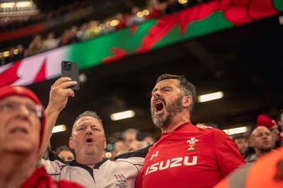 220225 - Wales v Ireland - Guinness Six Nations -  Wales fans during of the game