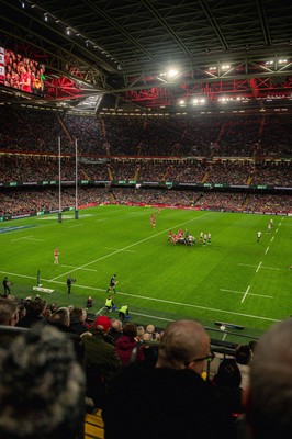 220225 - Wales v Ireland - Guinness Six Nations -  Fans eye view of the stadium during the game 