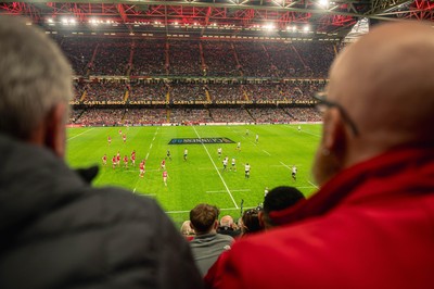 220225 - Wales v Ireland - Guinness Six Nations -  Fans eye view of the stadium during the game 