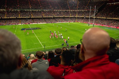 220225 - Wales v Ireland - Guinness Six Nations -  Fans eye view of the stadium during the game 