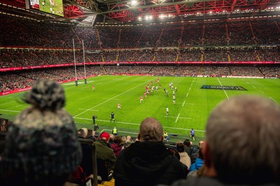 220225 - Wales v Ireland - Guinness Six Nations -  Fans eye view of the stadium during the game 