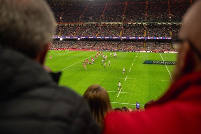 220225 - Wales v Ireland - Guinness Six Nations -  Fans eye view of the stadium during the game 