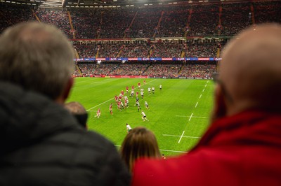 220225 - Wales v Ireland - Guinness Six Nations -  Fans eye view of the stadium during the game 