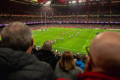 220225 - Wales v Ireland - Guinness Six Nations -  Fans eye view of the stadium during the game 