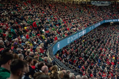 220225 - Wales v Ireland - Guinness Six Nations -  Fans eye view of the stadium during the game 