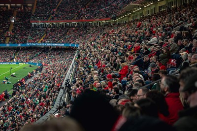 220225 - Wales v Ireland - Guinness Six Nations -  Fans eye view of the stadium during the game 