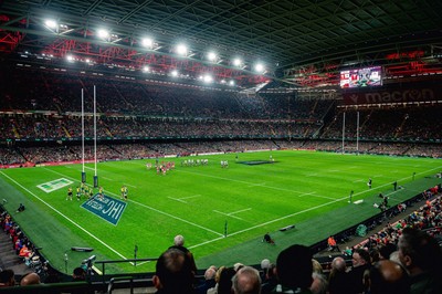 220225 - Wales v Ireland - Guinness Six Nations -  Fans eye view of the stadium during the game 