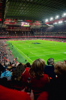 220225 - Wales v Ireland - Guinness Six Nations -  Fans eye view of the stadium during the game 