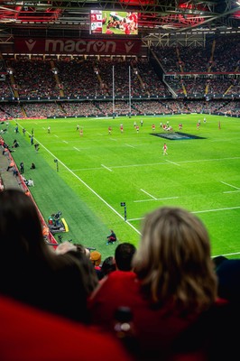 220225 - Wales v Ireland - Guinness Six Nations -  Fans eye view of the stadium during the game 