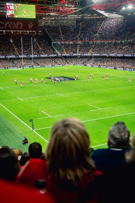 220225 - Wales v Ireland - Guinness Six Nations -  Fans eye view of the stadium during the game 