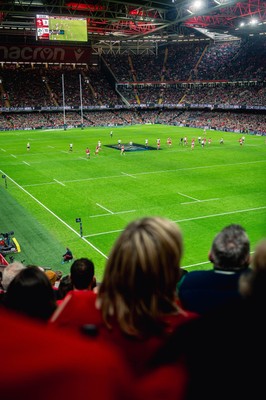 220225 - Wales v Ireland - Guinness Six Nations -  Fans eye view of the stadium during the game 