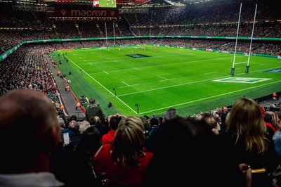 220225 - Wales v Ireland - Guinness Six Nations -  Fans eye view of the stadium during the game 